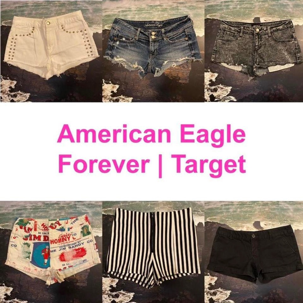 Bundle of six shorts from American Eagle, Forever 21 & Target